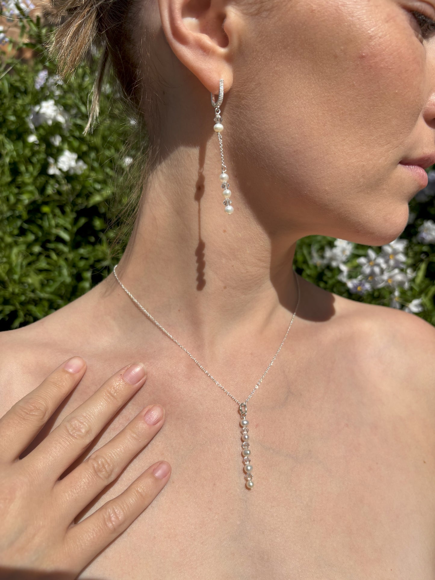 Pearl Waterfall Back Drop Necklace