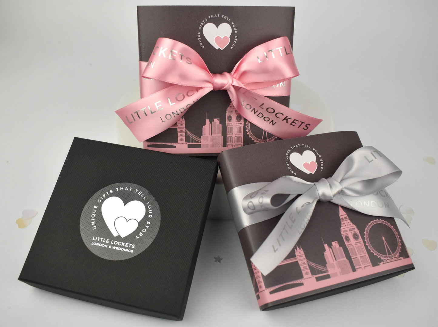 Your choice of gift wrap - free logo box or upgrade to a London wrap and pink or grey ribbon tie
