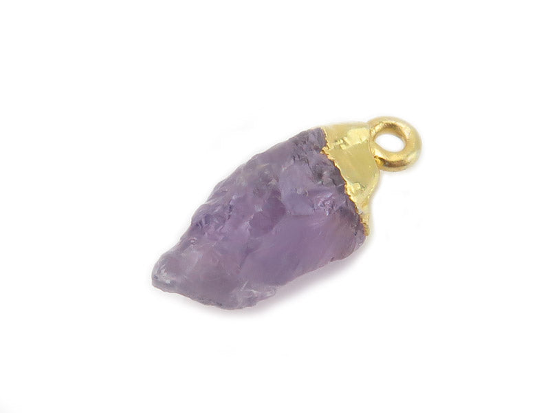 Amethyst crystal shown with 18K gold plated sterling silver tip