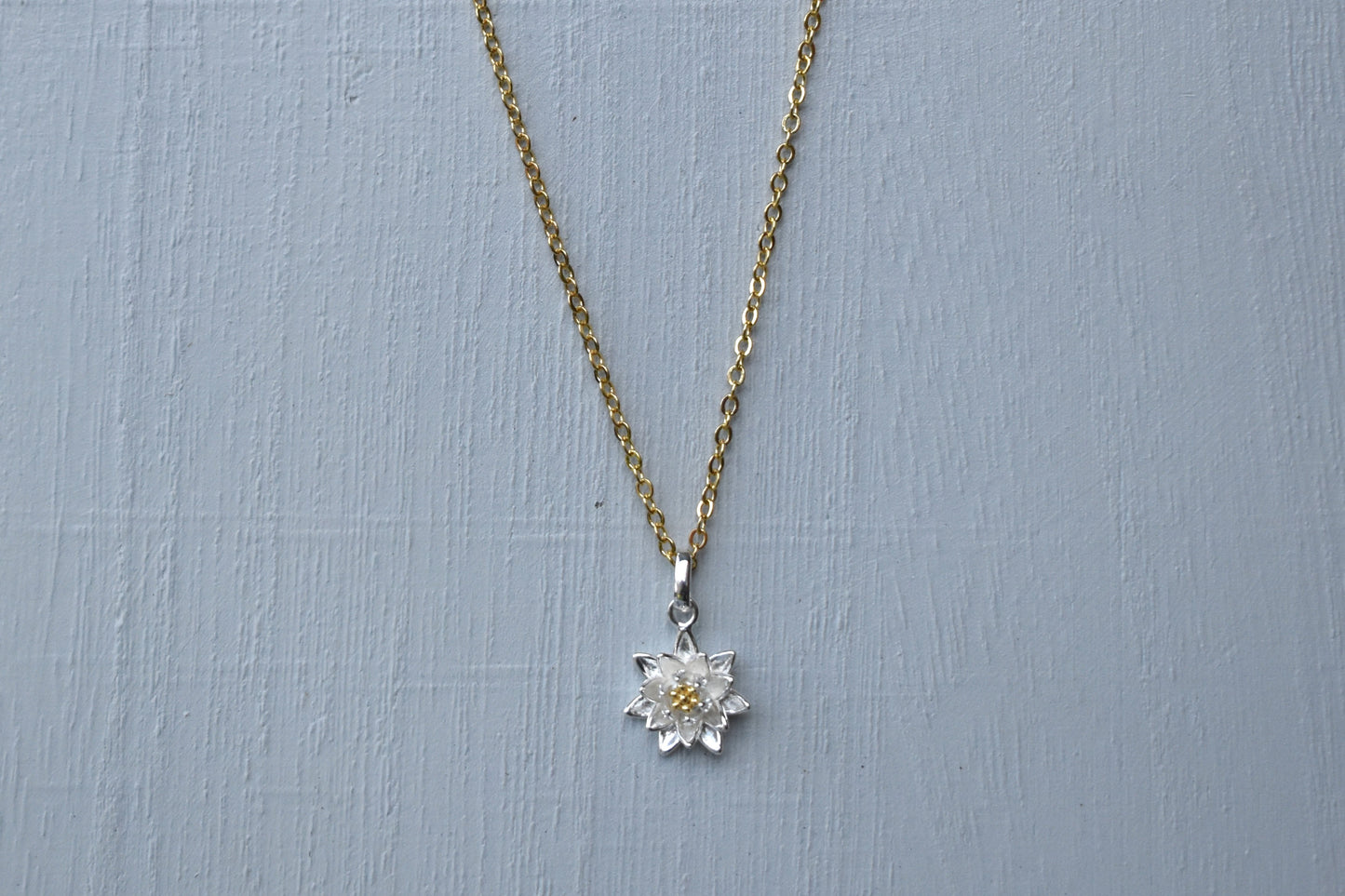 Daisy Birth Flower Pendant on gold chain