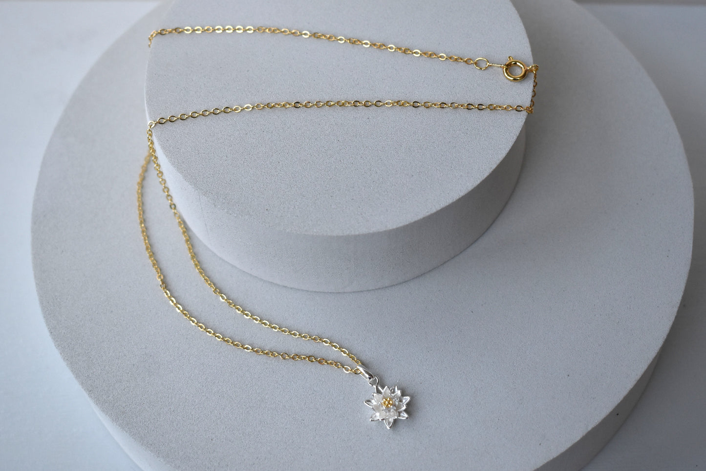 Daisy Birth Flower Pendant on gold chain