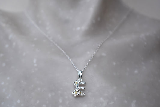 Alphabet Initial Pendant in two-tone sterling silver and 18ct yello gold plate