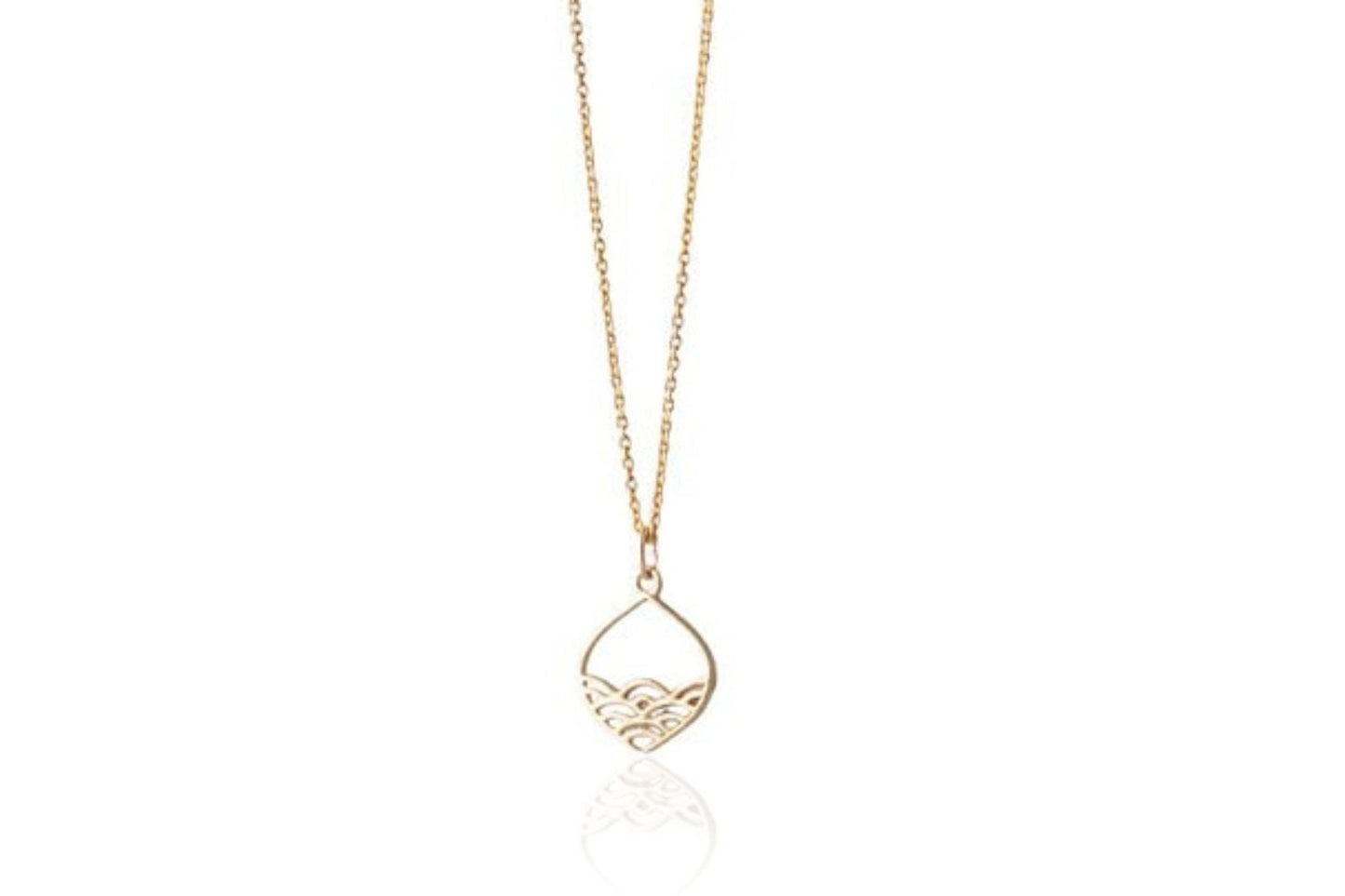 Gold Plated Sterling silver Calm Seas Ocean Wave Pendant