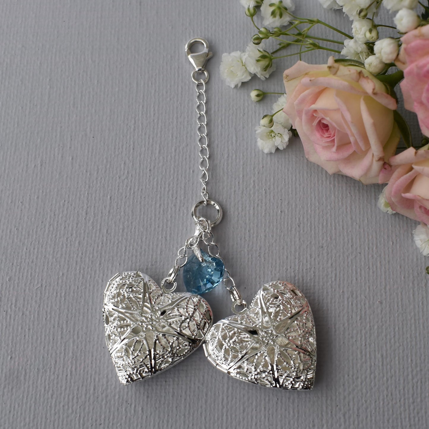 Double filigree bouquet locket. Something Blue