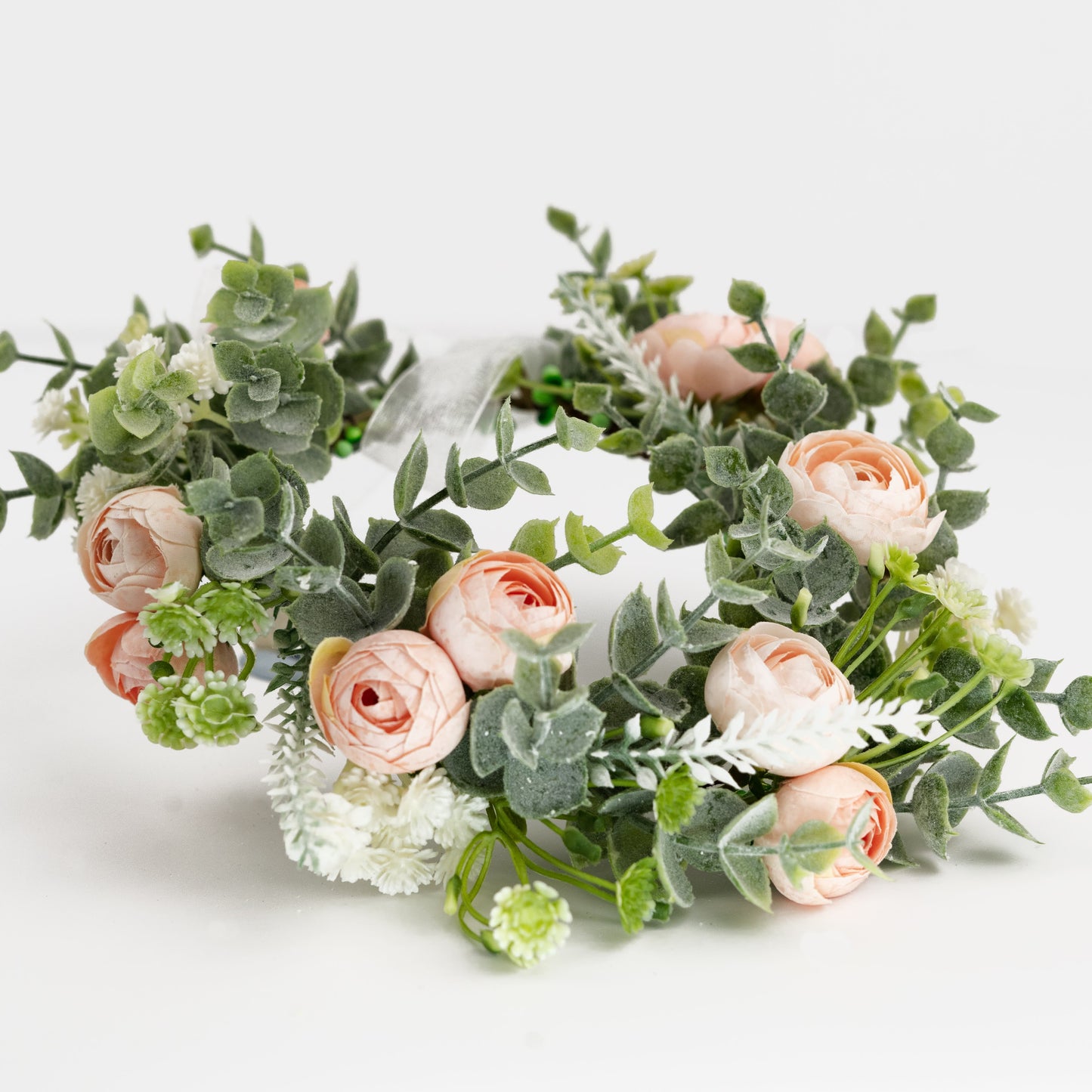 Champagne Blush camelia garland dog collar