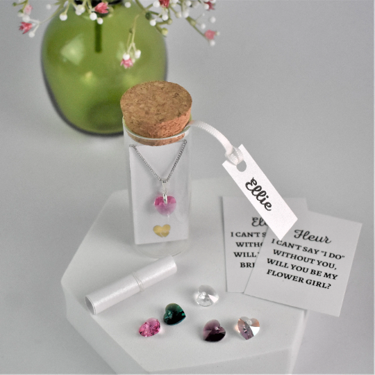 Bridesmaid Proposal Crystal Pendant - Message in a Bottle