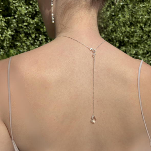 Baroque Crystal Back Drop Necklace
