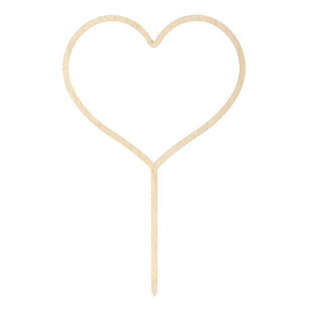 Wooden heart topper pushes into your wedding cake for you to decorate with flowers of your choice