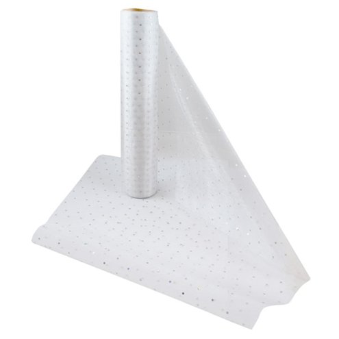 White glitter dot organza roll