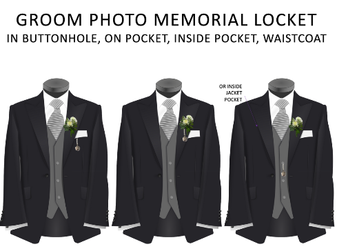 Groom photo memorial locket how to wear