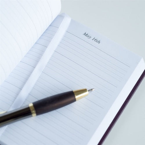 Leather five year diary lined pages