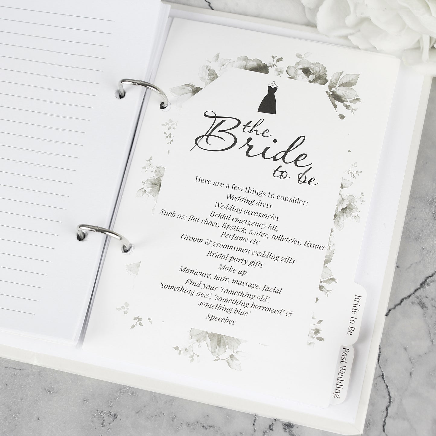 Bride to be checklist in wedding planner