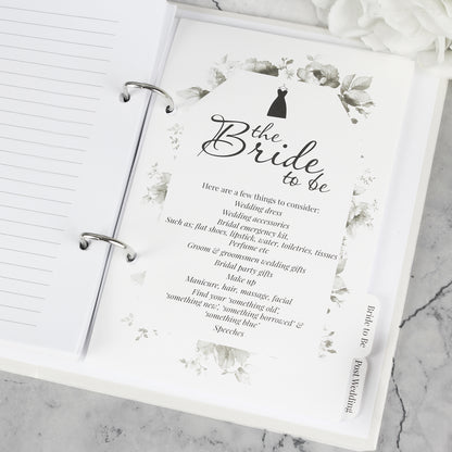 Bride to be checklist in wedding planner