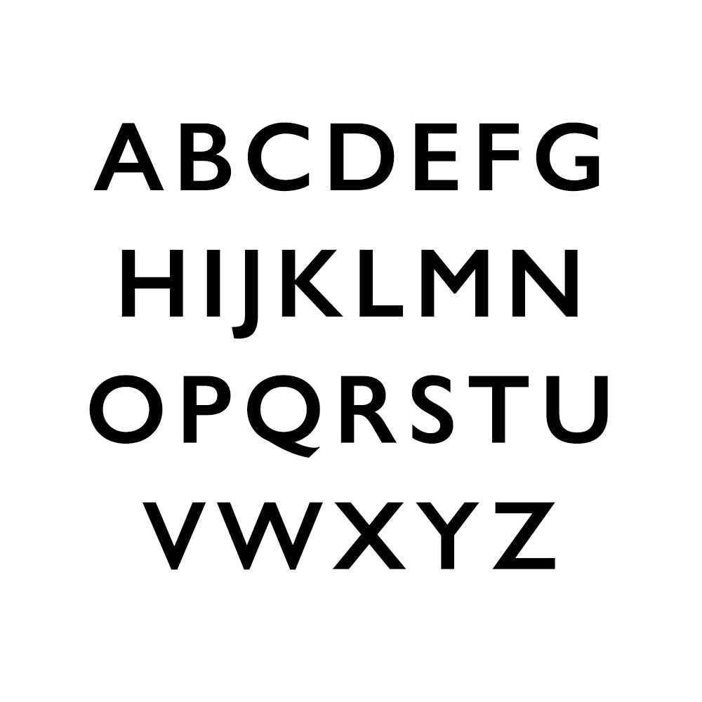 Block font for personalisation of dog lead