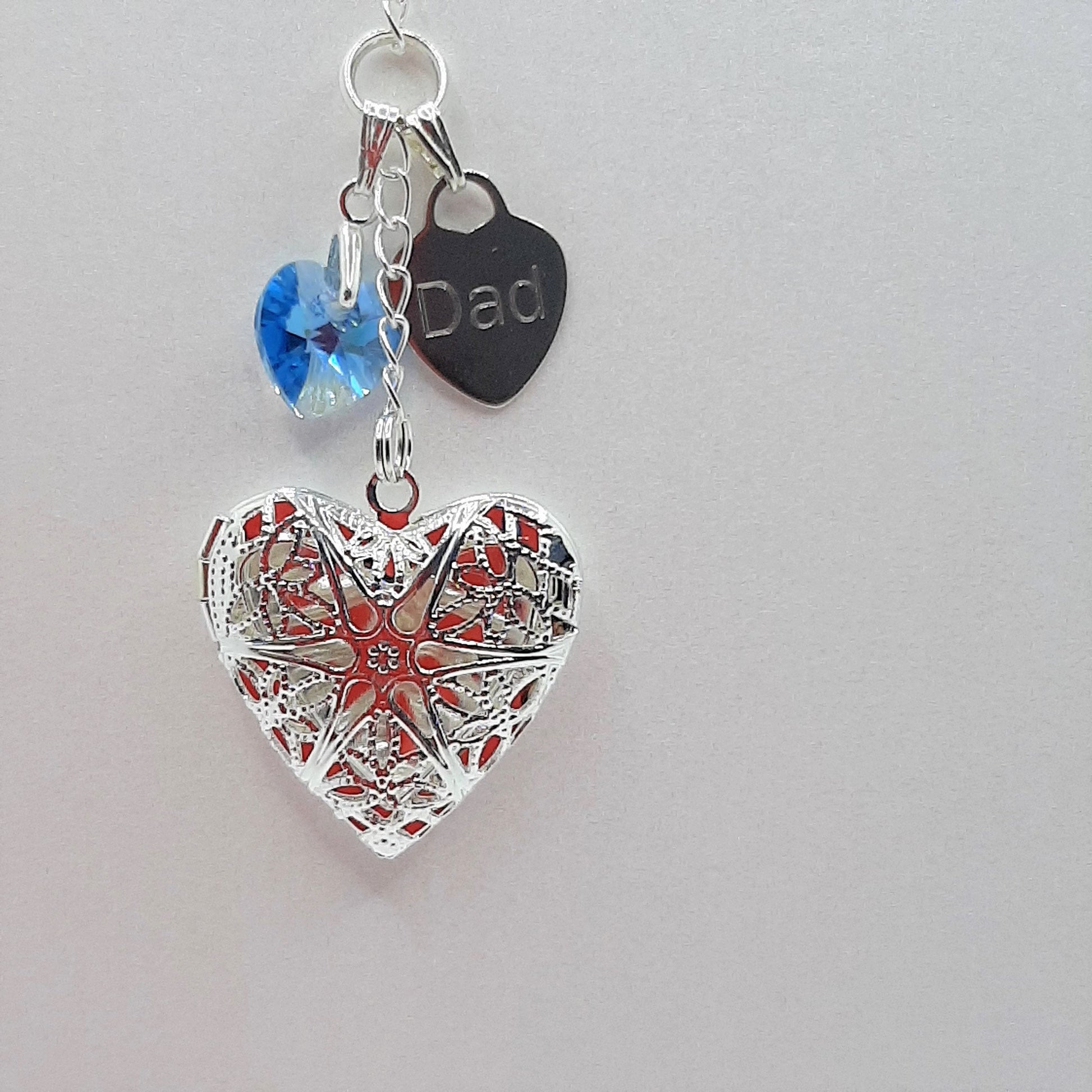 Enhance your handmade bouquet charm further with a sterling silver heart engraved with wording of your choice.