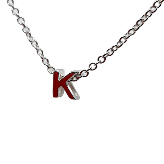 Sterling silver initial suspended from chain