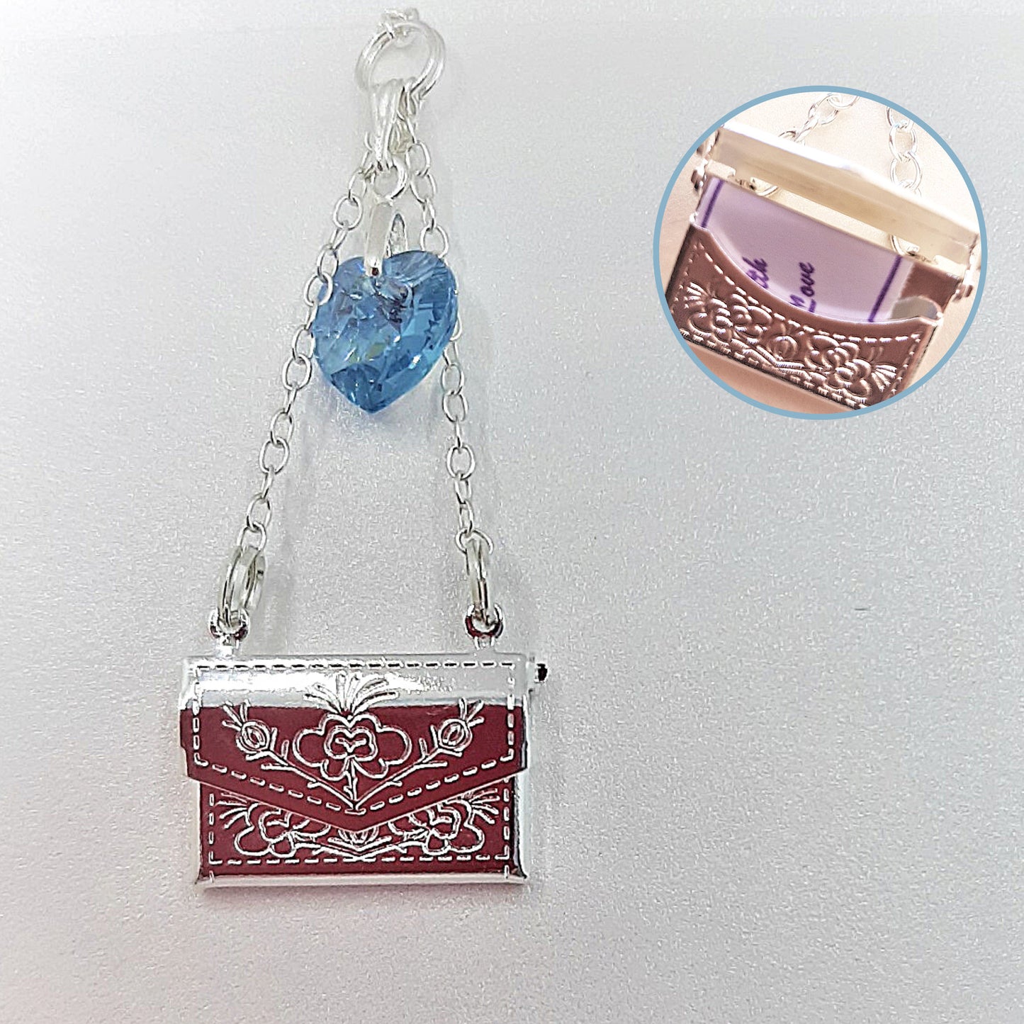 Envelope locket with secret message wedding bouquet charm