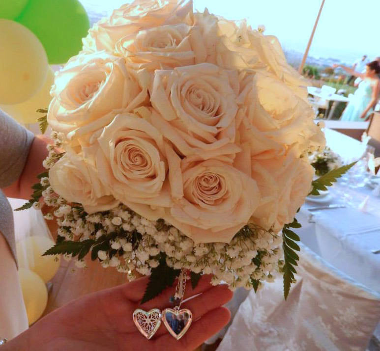 Wedding Bouquet Memorial Charm on wedding bouquet