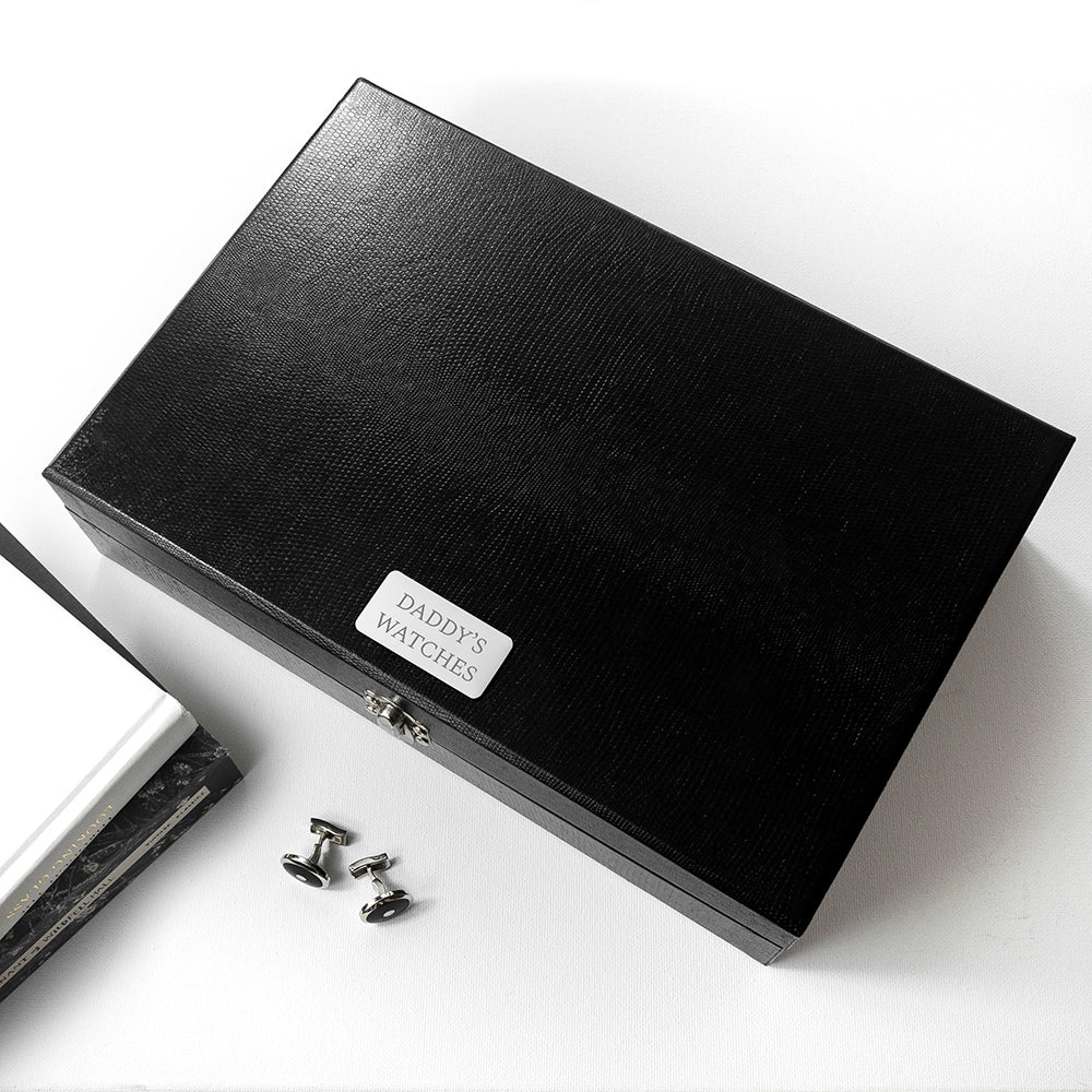 cufflink and watch box with personalised engraving