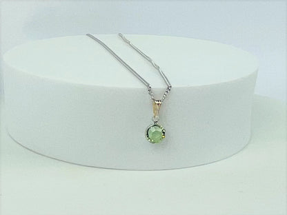Peridot birthstone with sterling silver chain
