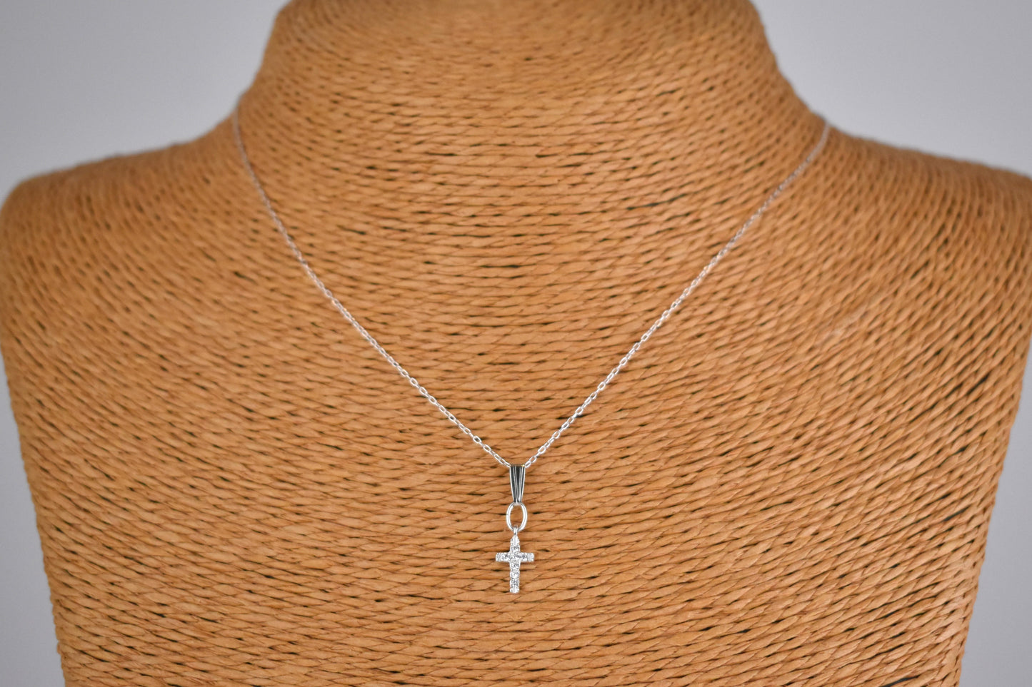 Tiny Crystal Cross Necklace