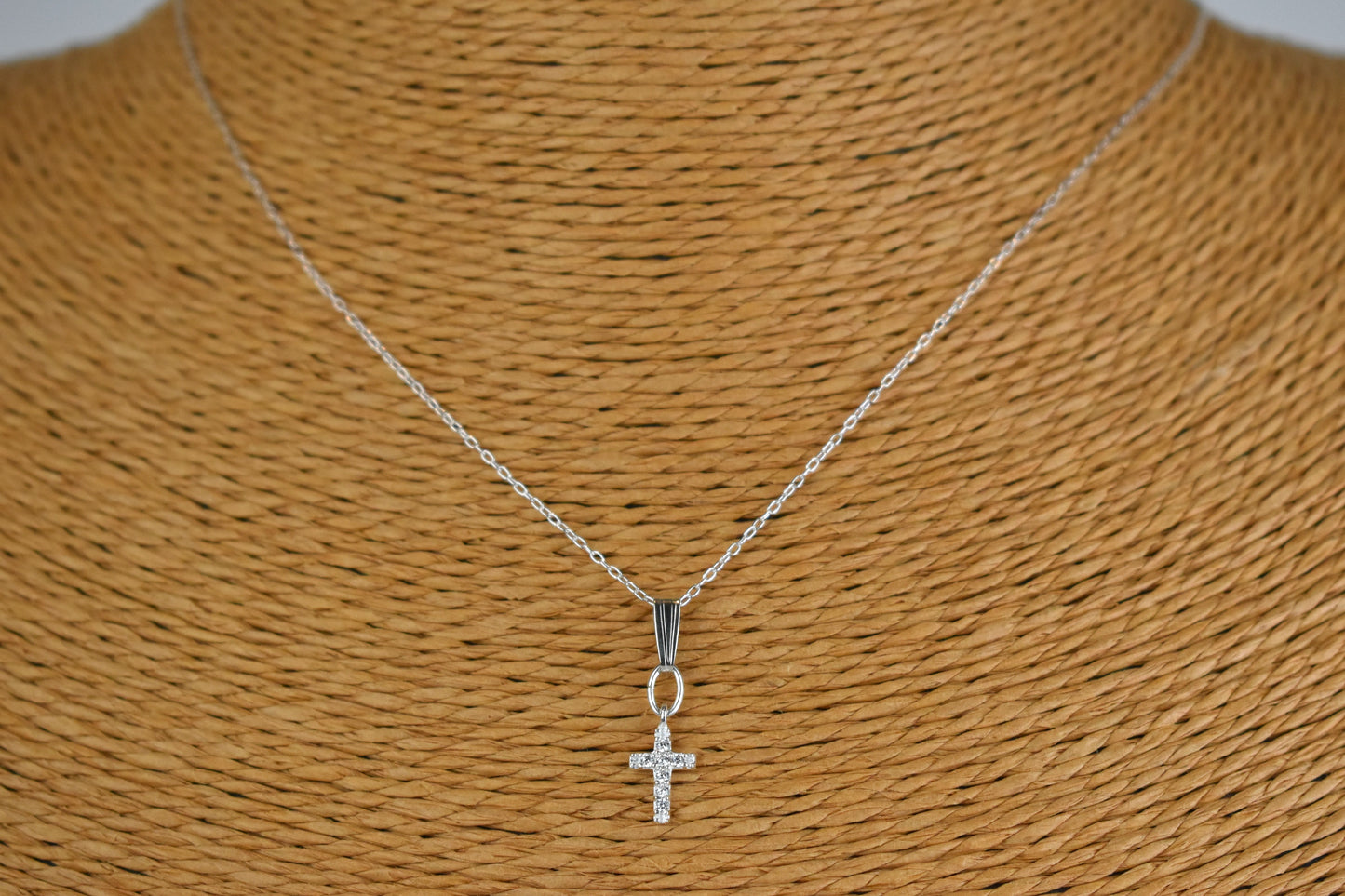 Tiny Crystal Cross Necklace