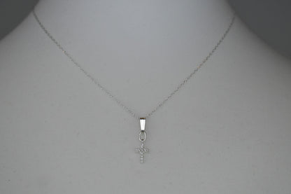 Tiny Crystal Cross Necklace