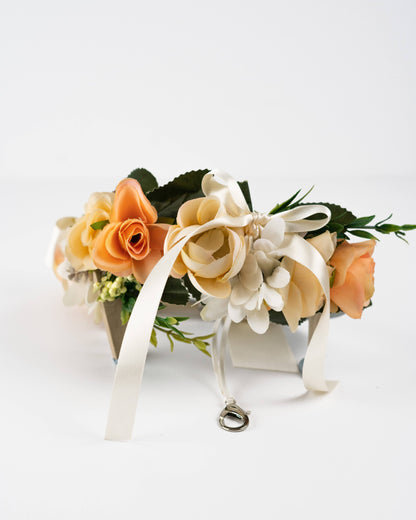 Flower Wedding Dog Collar with Optional Ring Carrier