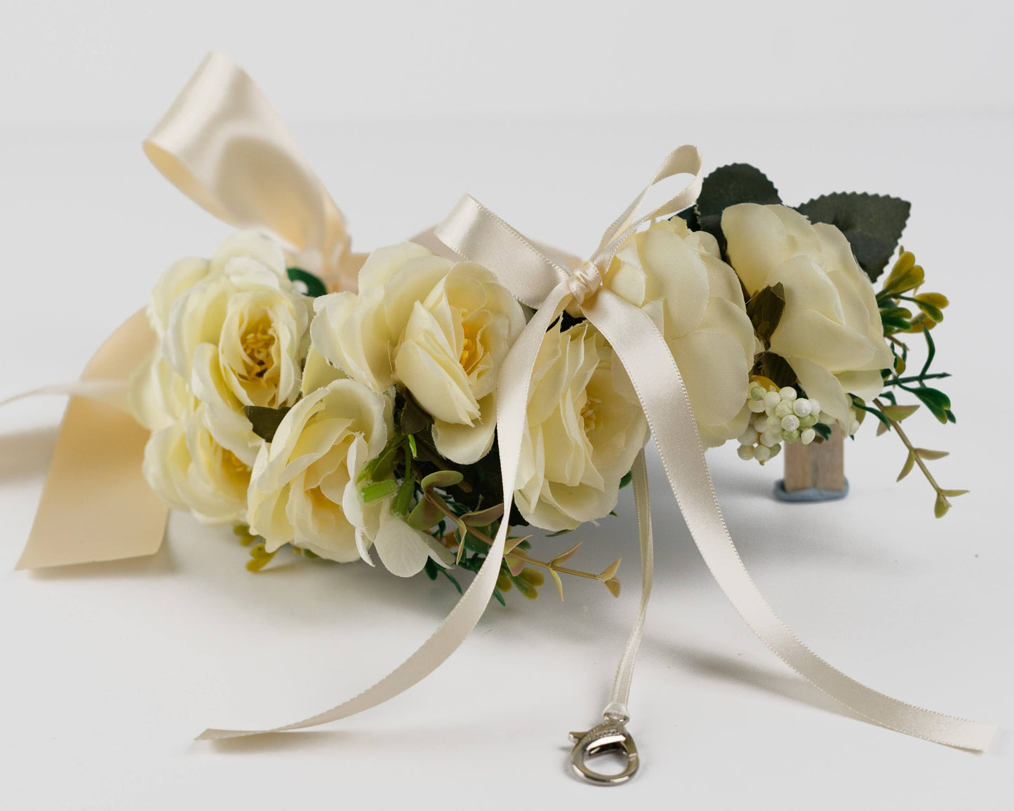 Ivory Flower Dog Wedding Collar with Optional Ring Carrier