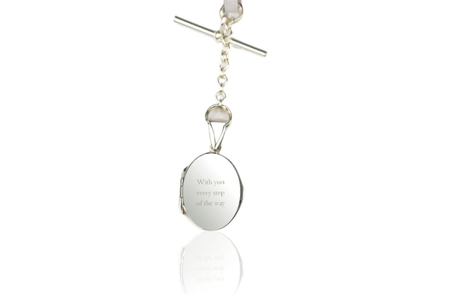 Sterling silver elegant locket with polished finish, choice of a T-bar or spring clasp fastening, Can be worn on a lapel, in a suit pocket, or nestled within a waistcoat.
Locket can be personalised with up to 5 lines of engraving.