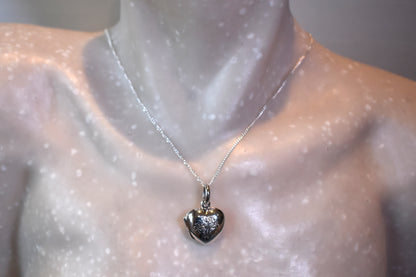 sterling silver heart shaped necklace engraved with family tree