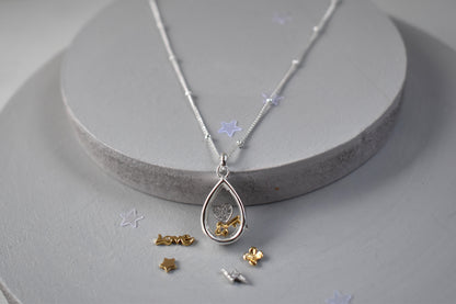 Personalised Sterling Silver Glass Locket Necklace – Add Tiny Charms