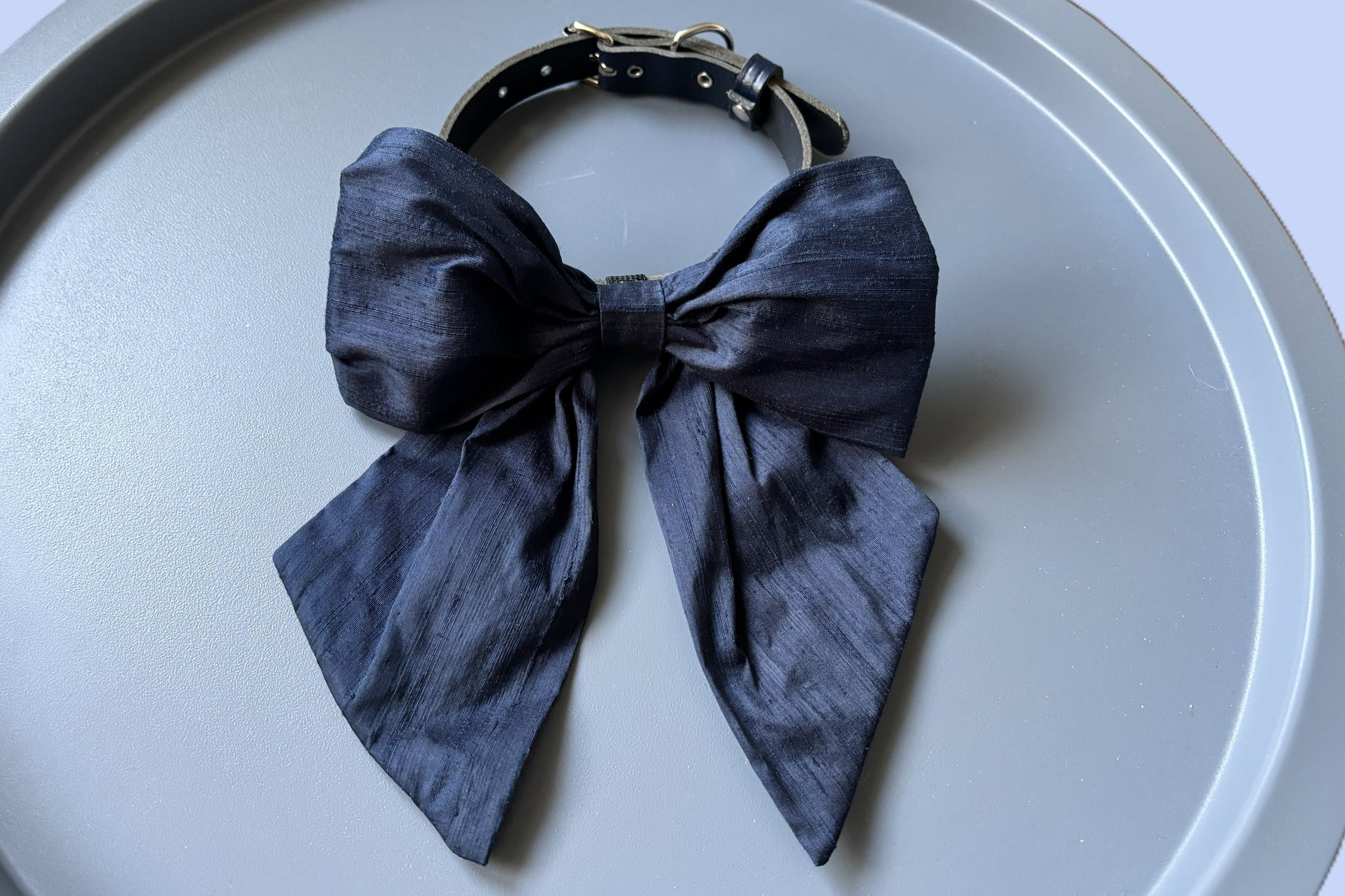 Navy 100% silk dupion Sailor Bow Tie (optional ring bearer clasp available)