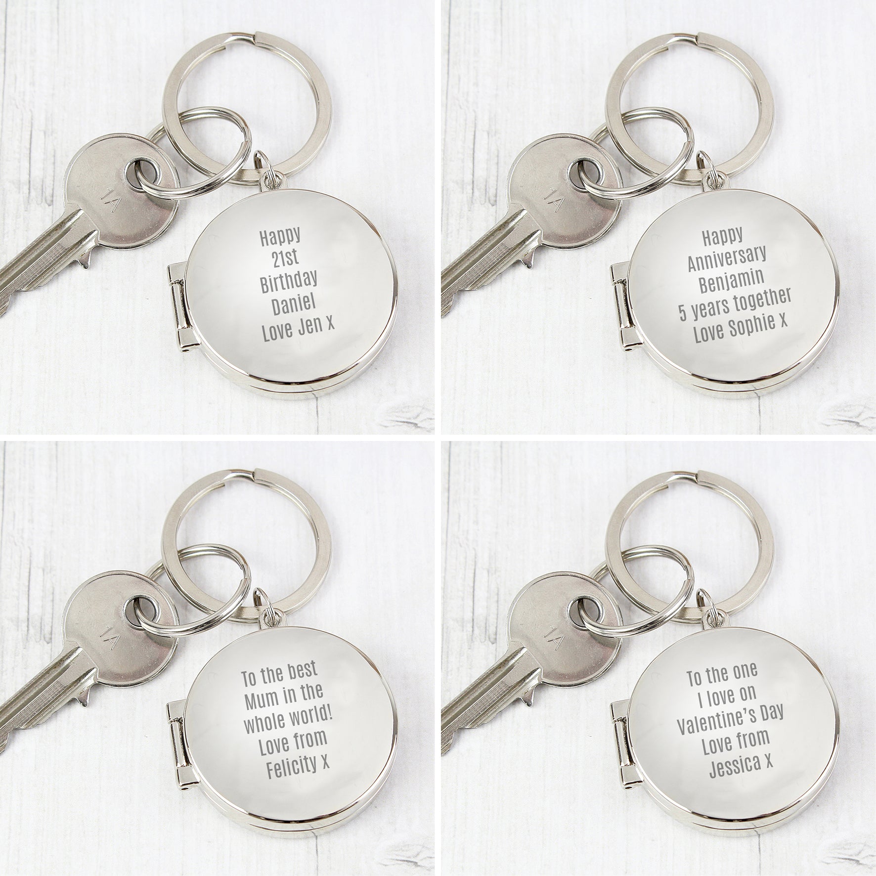 Various message ideas for engraved keyring