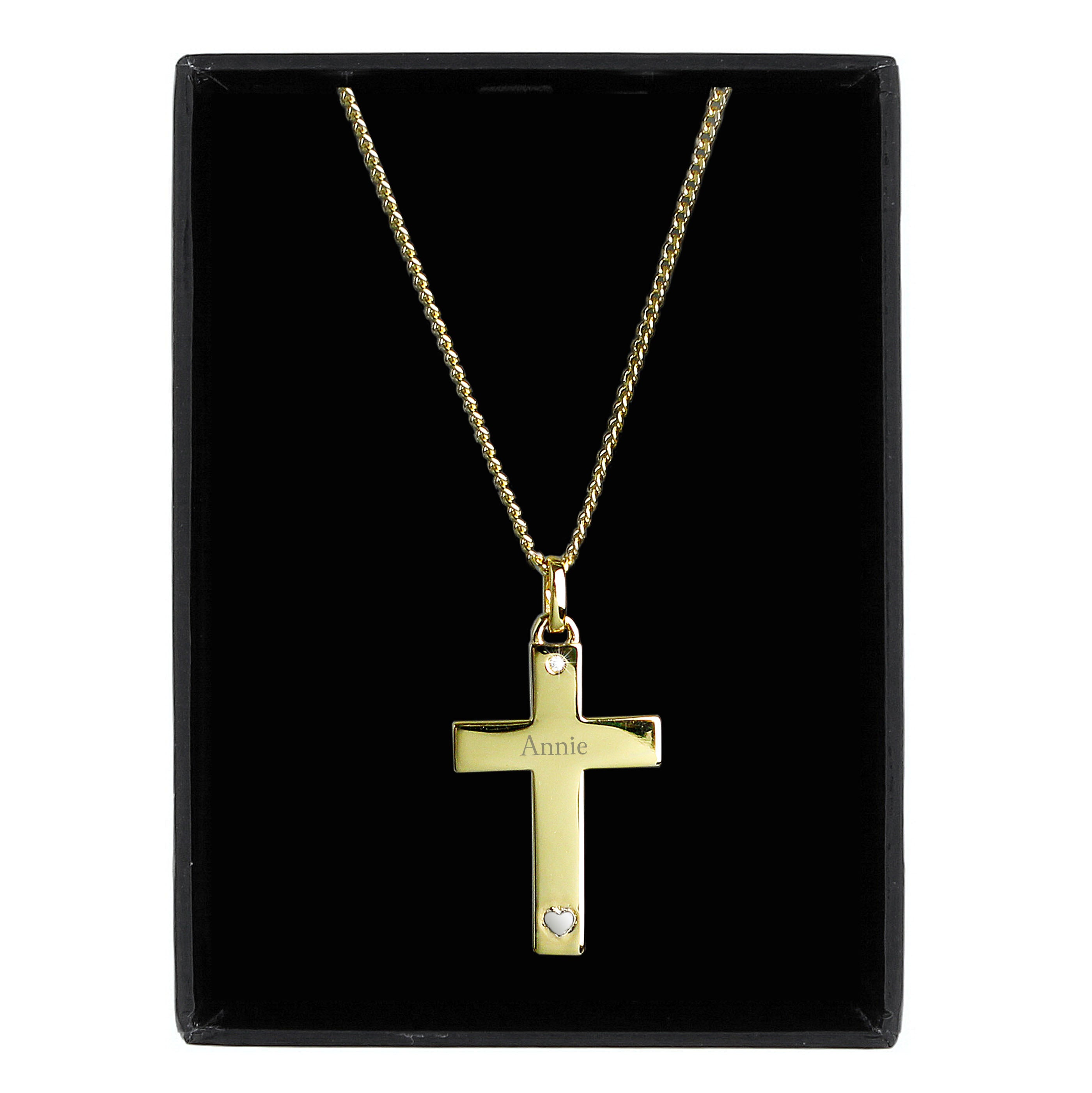 Sterling Silver Latin Cross Necklace - Gold Plated Center