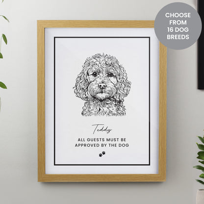 Cockapoo portrait. One of 14 breed choices, with your own message