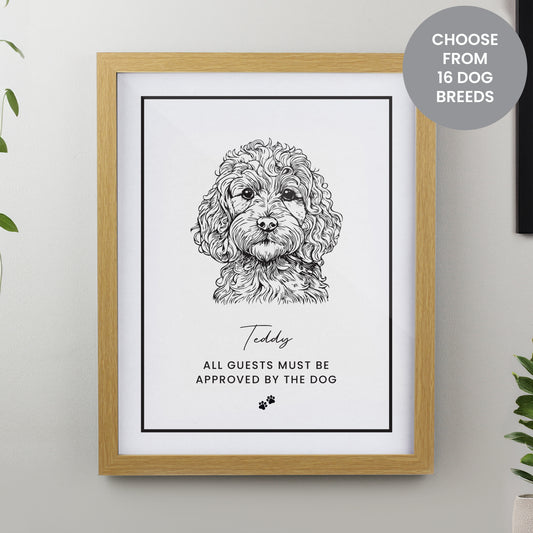 Cockapoo portrait. One of 14 breed choices, with your own message