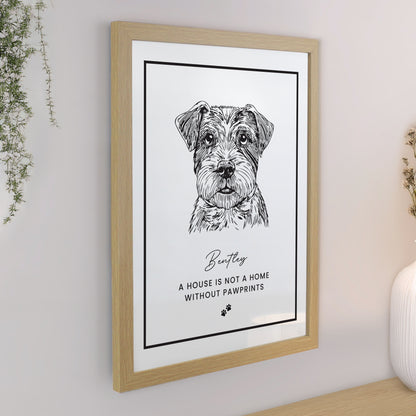 Dog portrait with personalised message
