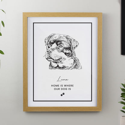 Dog portrait with personalised message