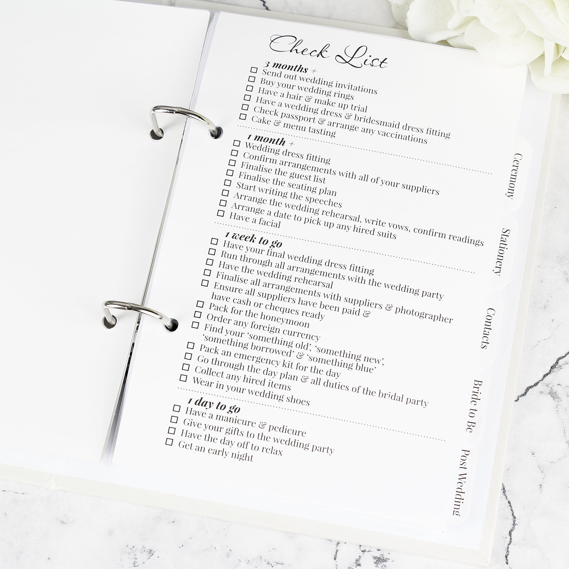 Leaf design wedding planner, personalised with the couples' names, secret garden theme, botanical wedding, timeline