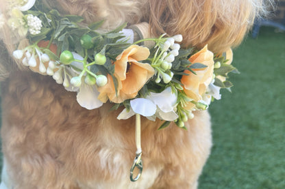Flower Garland Wedding Dog Collar with Optional Ring Carrier