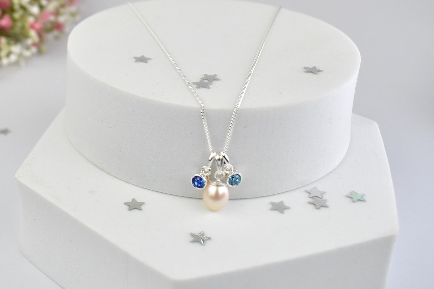 Pearl Drop Birthstone Necklace