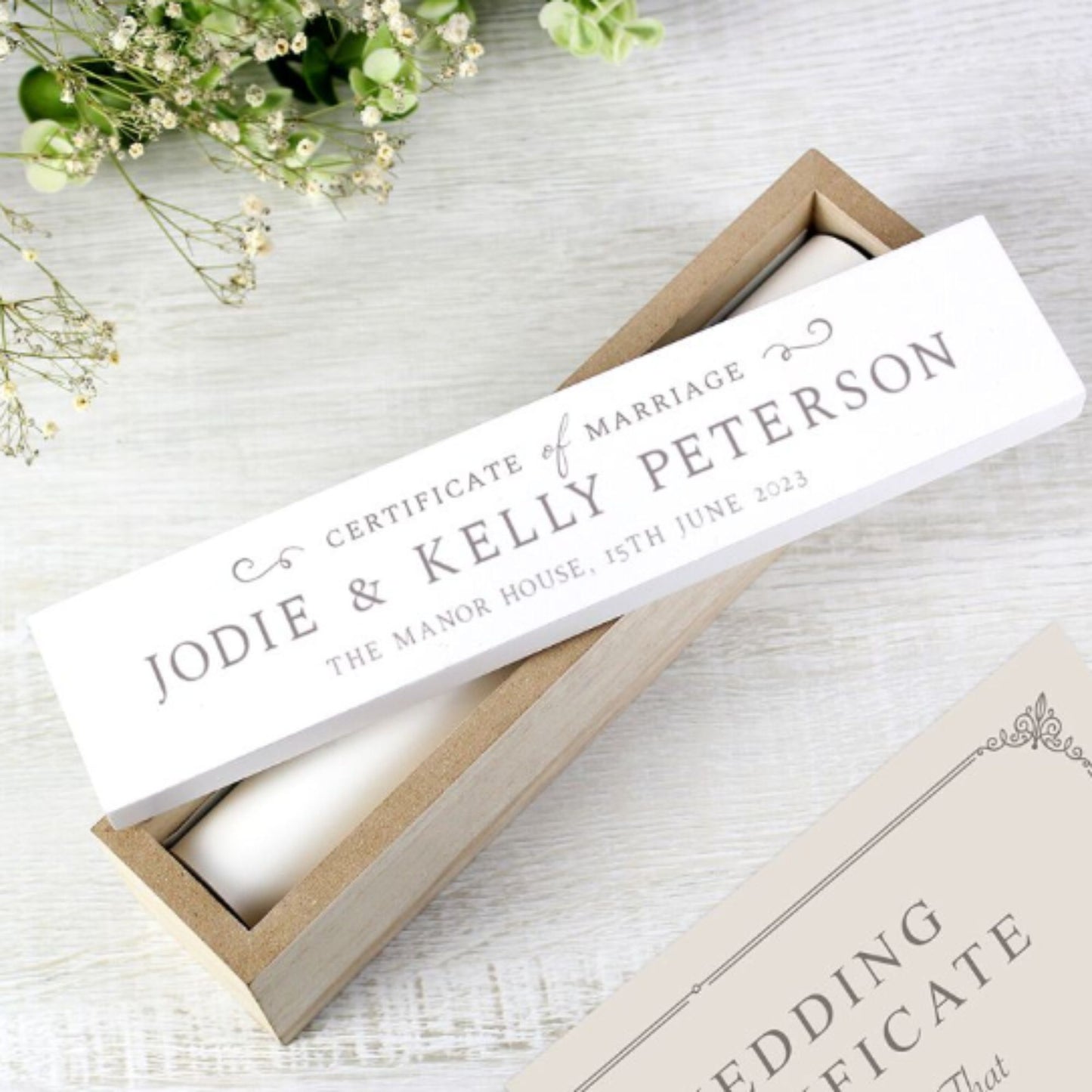 Wooden Wedding Certificate Holder