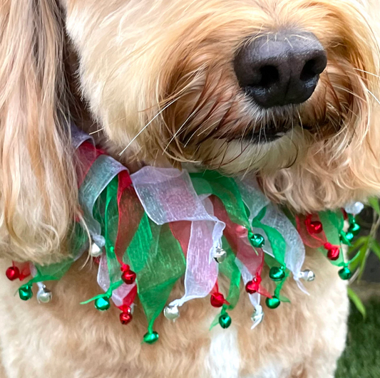 Decorative Jingle Bells Christmas Dog Collar Frill