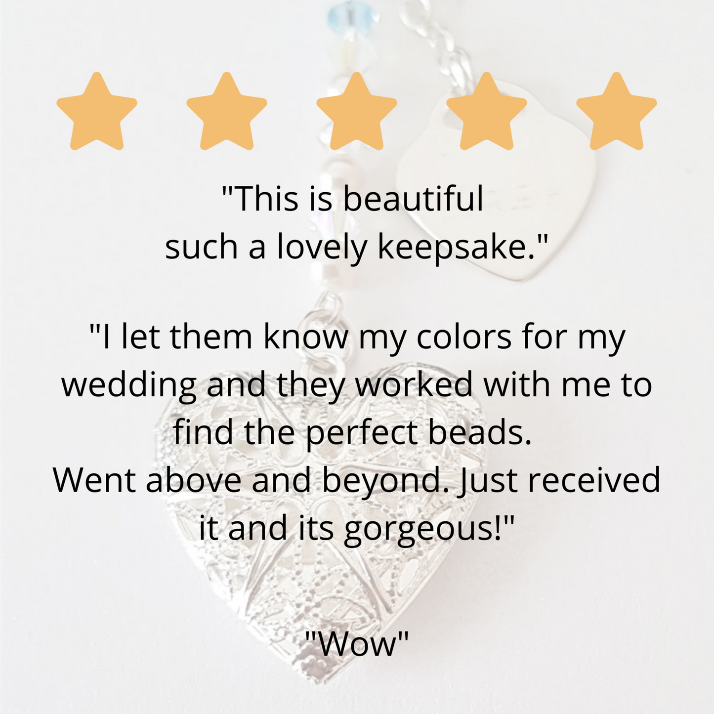 We have had some wonderful five-star reviews for our bouquet charm