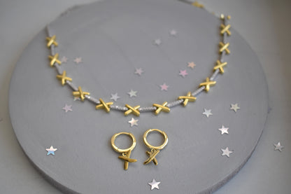 Golden Kisses Necklace with Optional Earrings