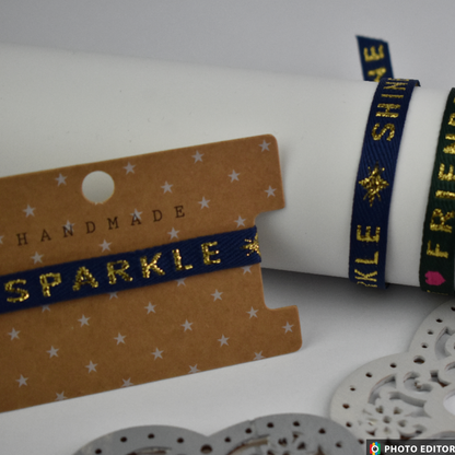Sparkle and Shine cute text bracelet