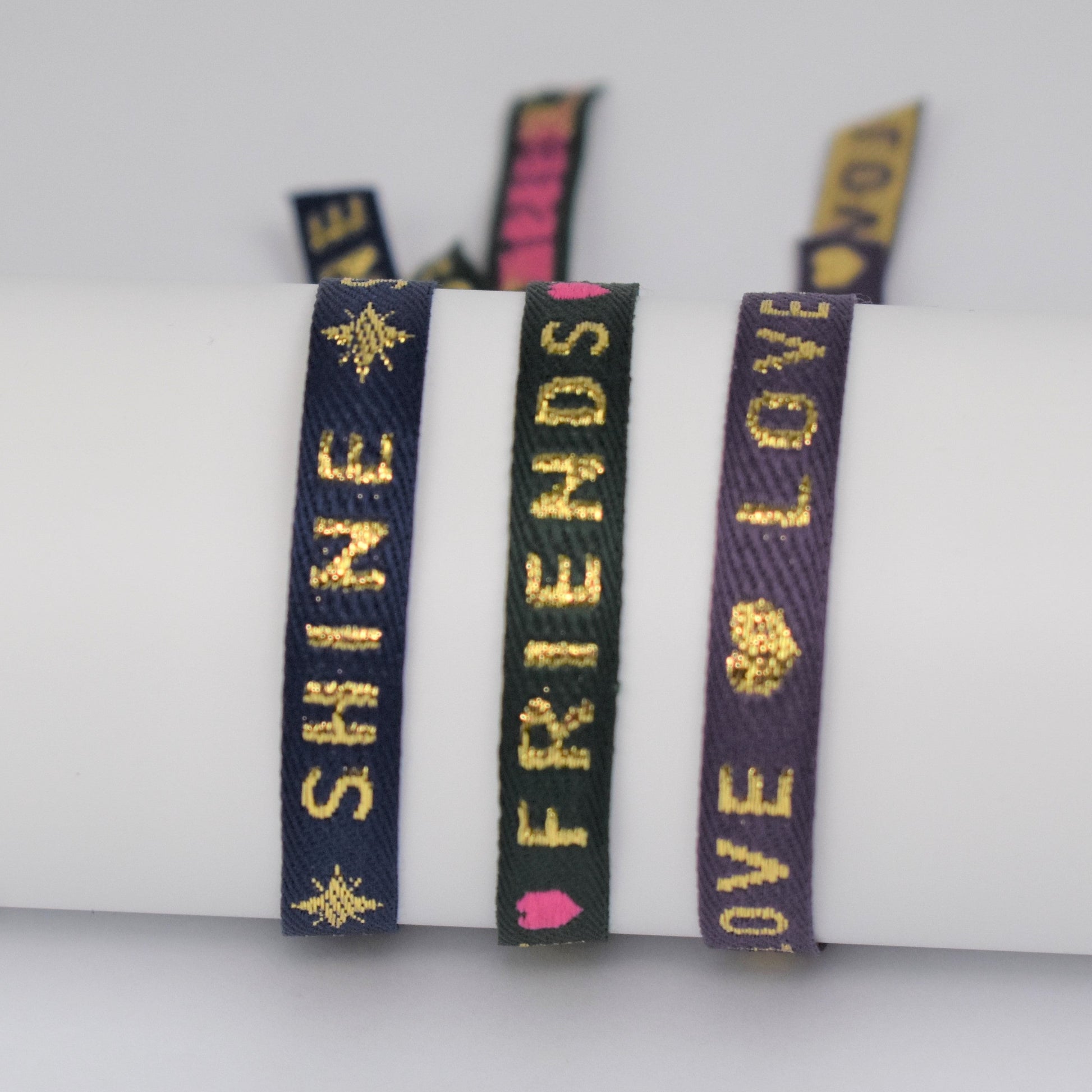 Cute RIbbon Text Bracelets pack of two