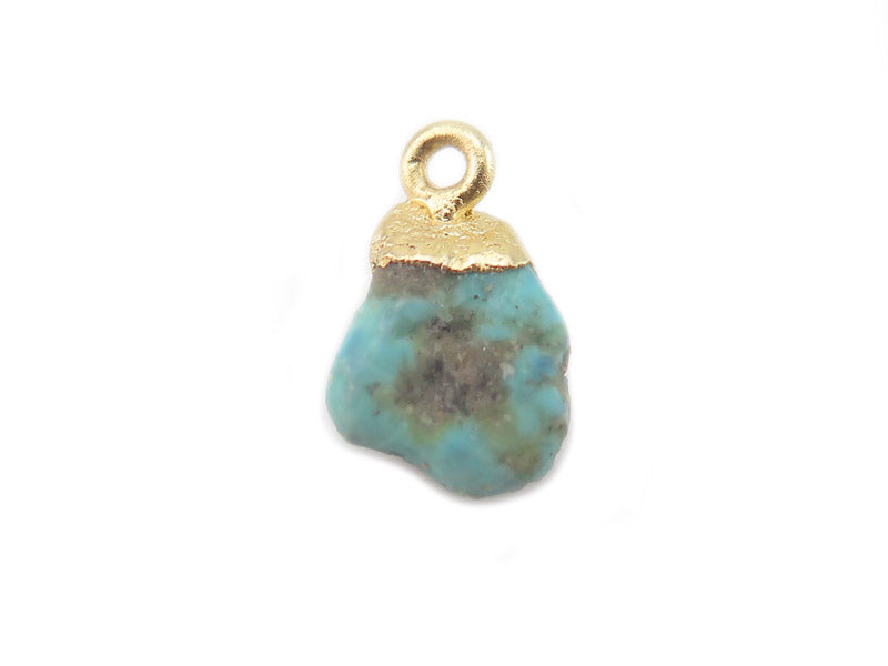 turquoise raw crystal with sterling silver gold plated tip
