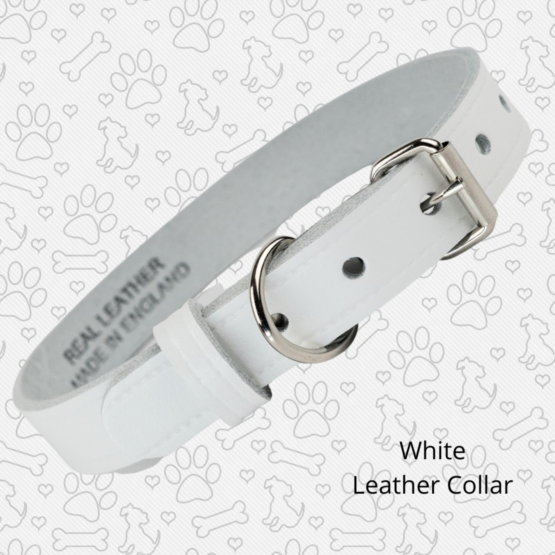 garland threads on to white leather collar